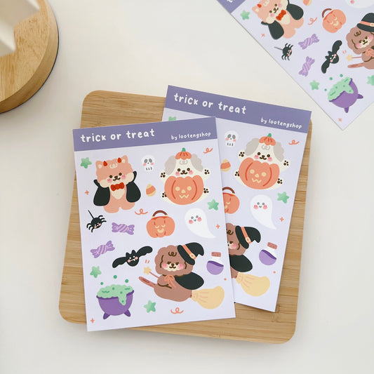 🎃  trick or treat sticker sheet