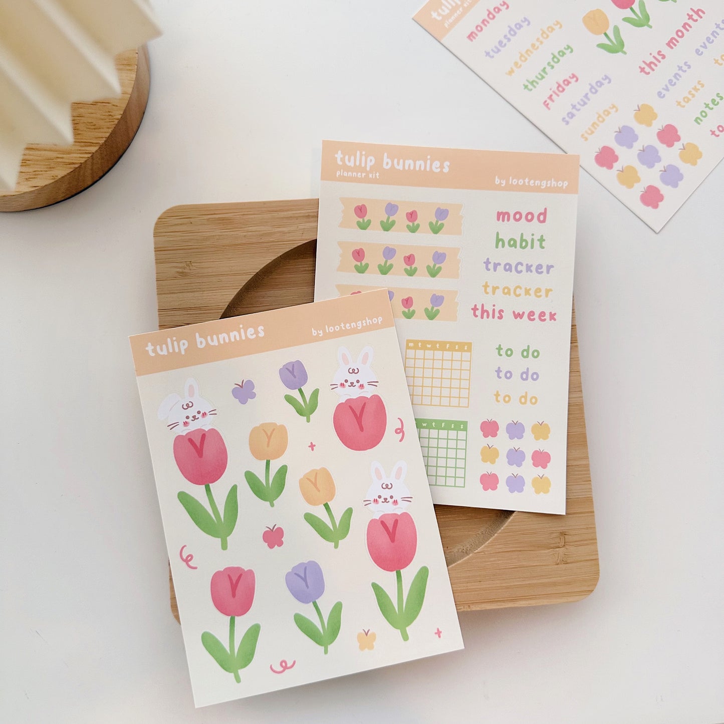 tulip bunnies planner stickers