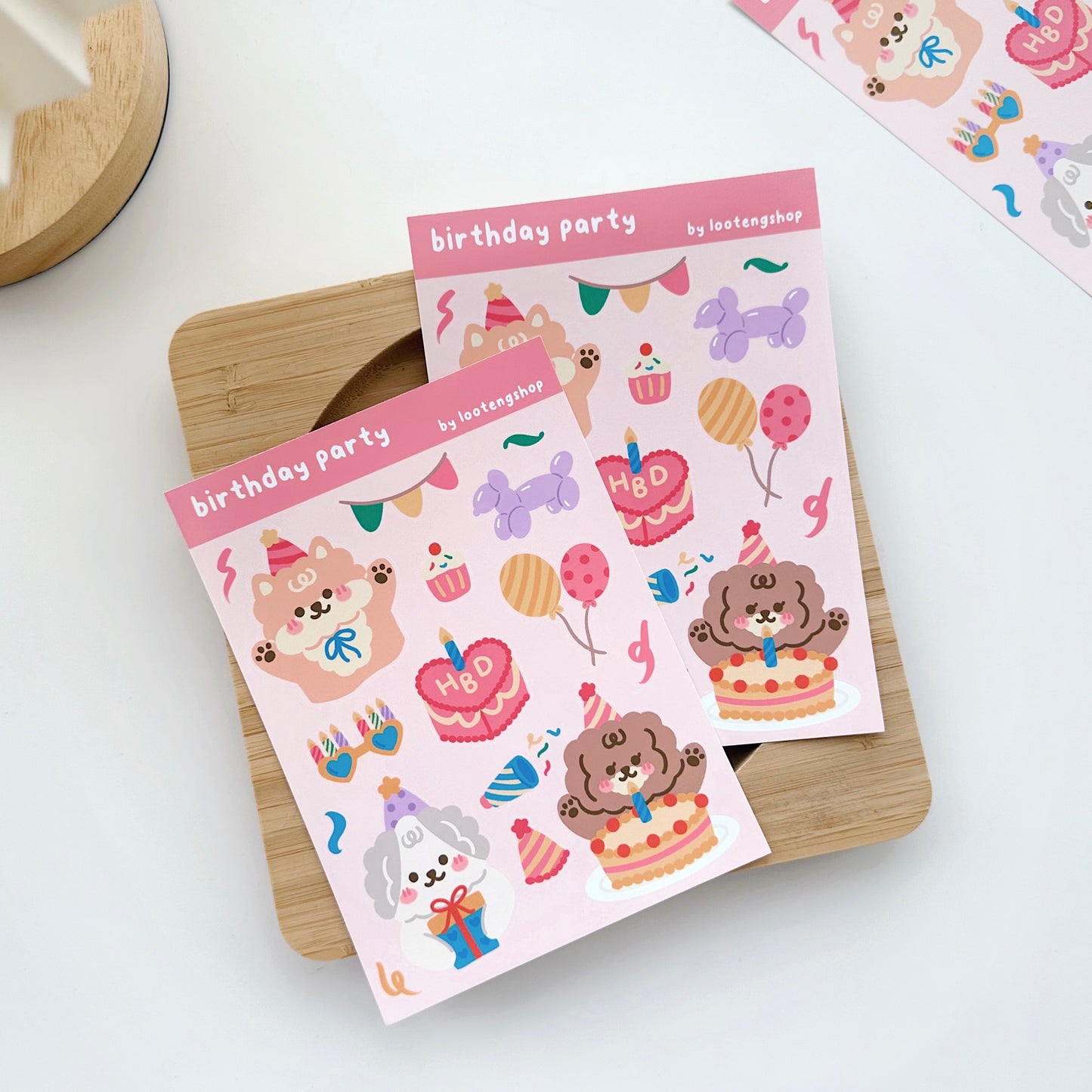 birthday party sticker sheet